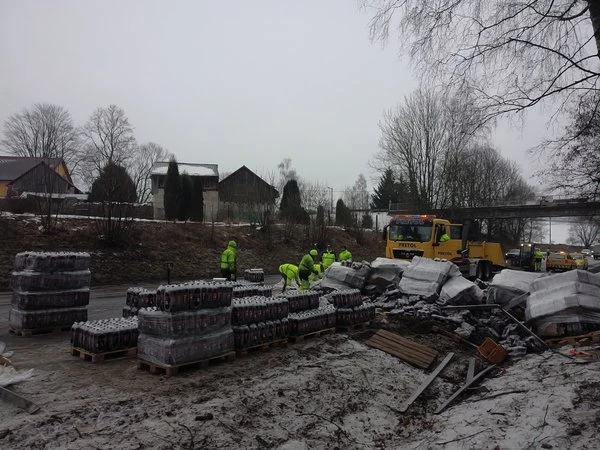 Road flooded with bottles of Cola