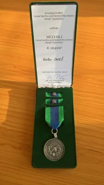 A medal of the second grade from Vysočina region firefighters 